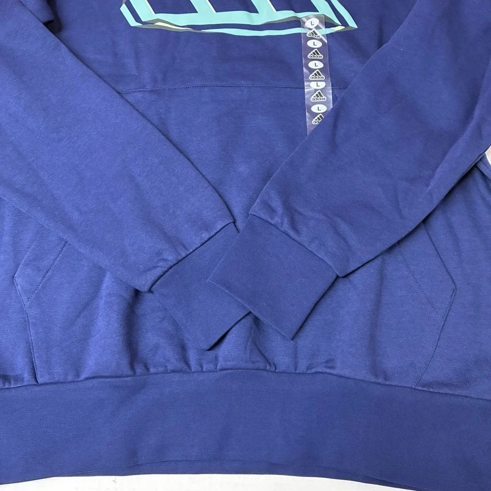 Adidas Big & Tall Blue Pullover Hoodie Sweatshirt Men's Size LT KD4748